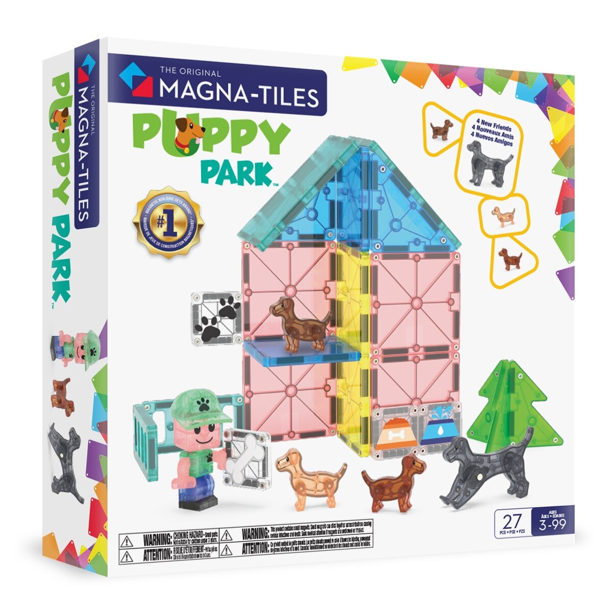 MAGNA-TILES® Puppy Park 27-Piece Magnetic Construction Set, The