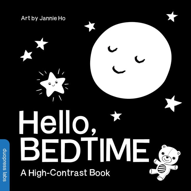 Hello, Bedtime: A Perfect High-Contrast Black-and-White Board Book for a Baby Shower Gift to Newborns and Babies by Duopress Labs, illustrated by Jannie Ho, (Board Book)