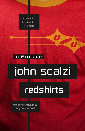 The cover of the novel Redshirts by John Scalzi. Its caption says, Redshirts by John Scalzi. September 25.