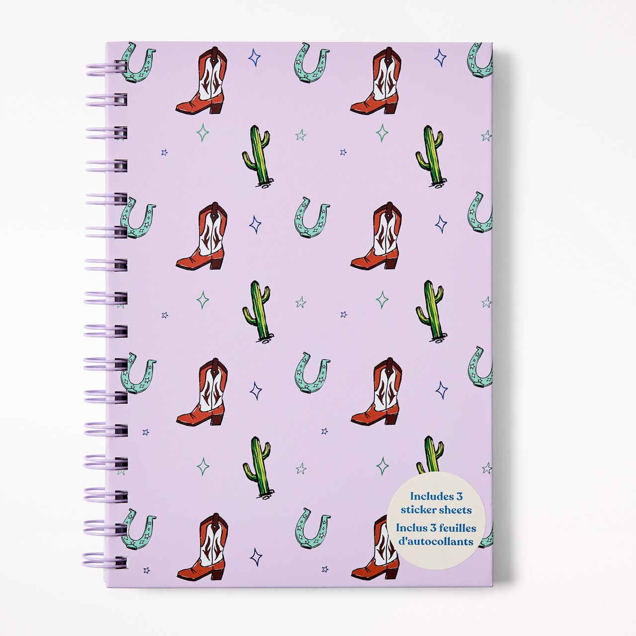 Spiral Journal with Stickers, Cowboy Boots & Cactus - image 1