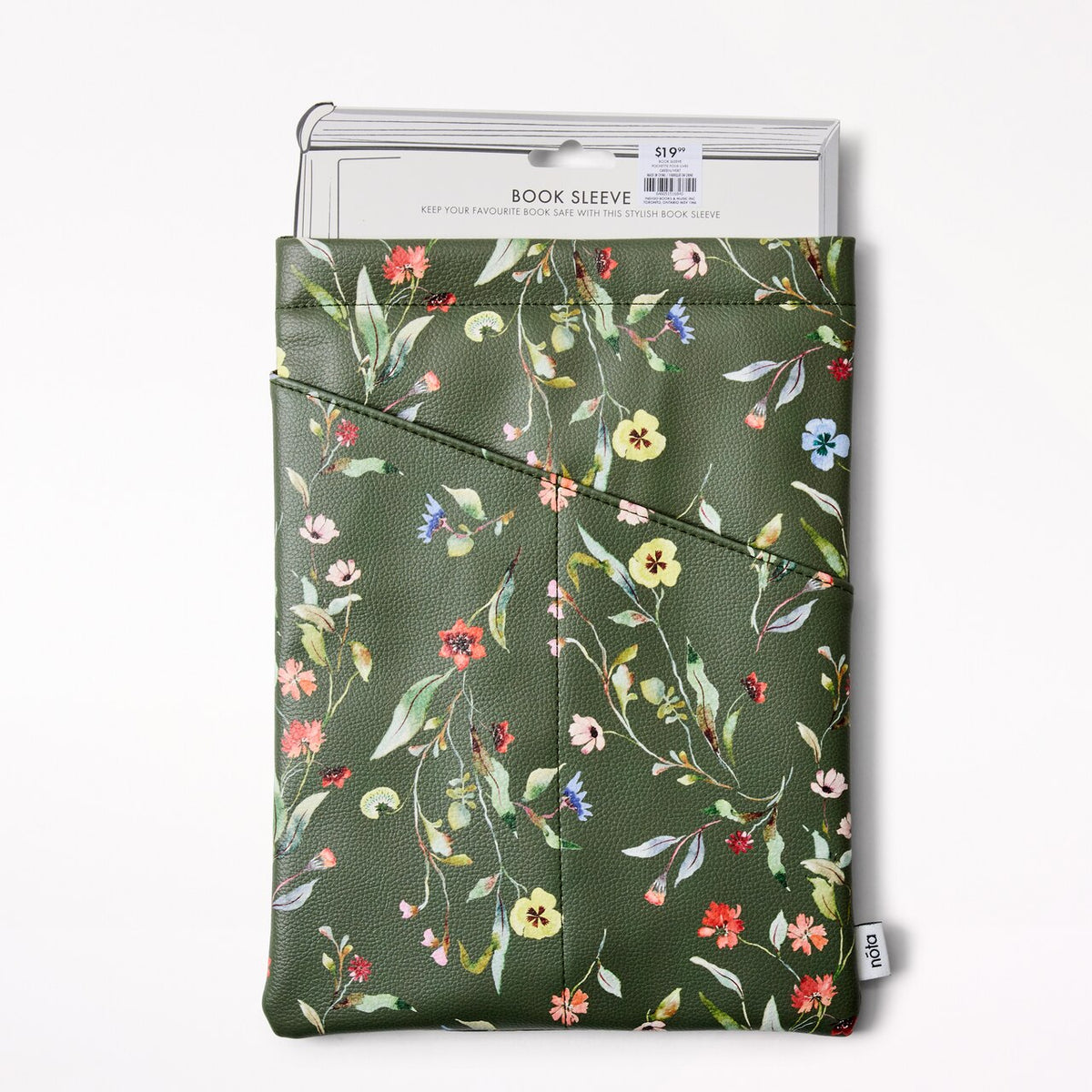 Faux Leather Book Sleeve, Fall Botanical - image 1