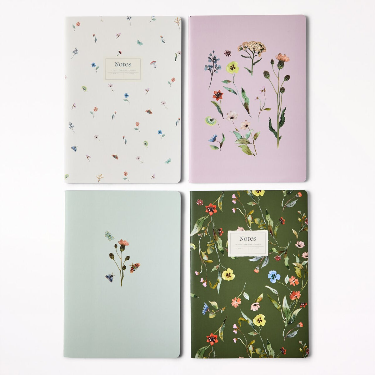 Large Softcover Notebook Set of 4, Floral - image 1