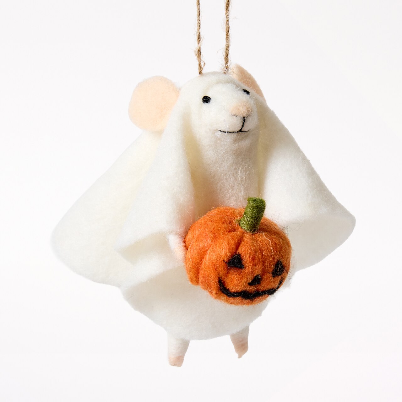 Mouse Ghost with Pumpkin Ornament - image 1