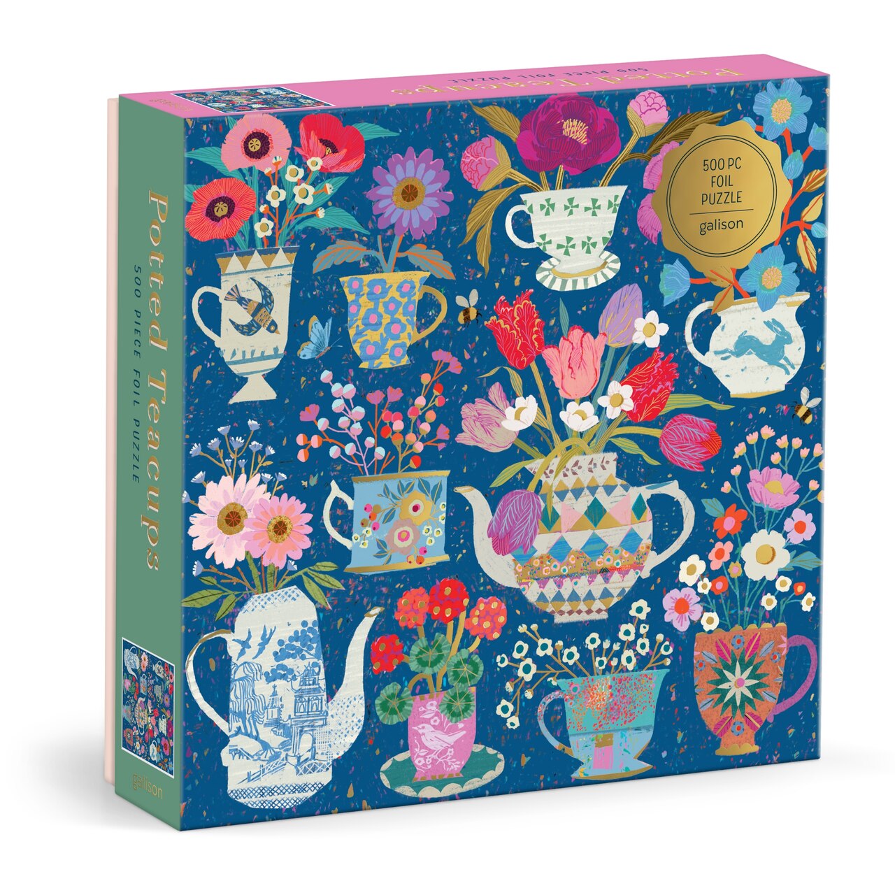Victoria Ball Potted Teacups 500 Piece Foil Puzzle - image 1