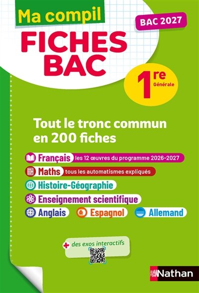 Ma compil fiches bac 1re générale: tout le tronc commun en 200 fiches - image 1
