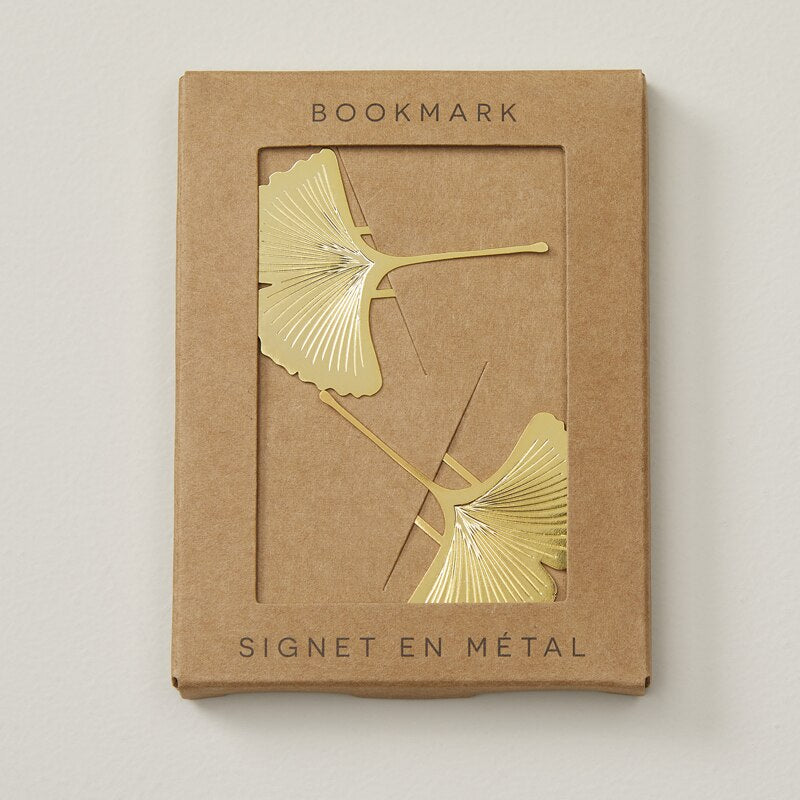 SET OF 2 METAL BOOKMARKS, GINGKO - image 1