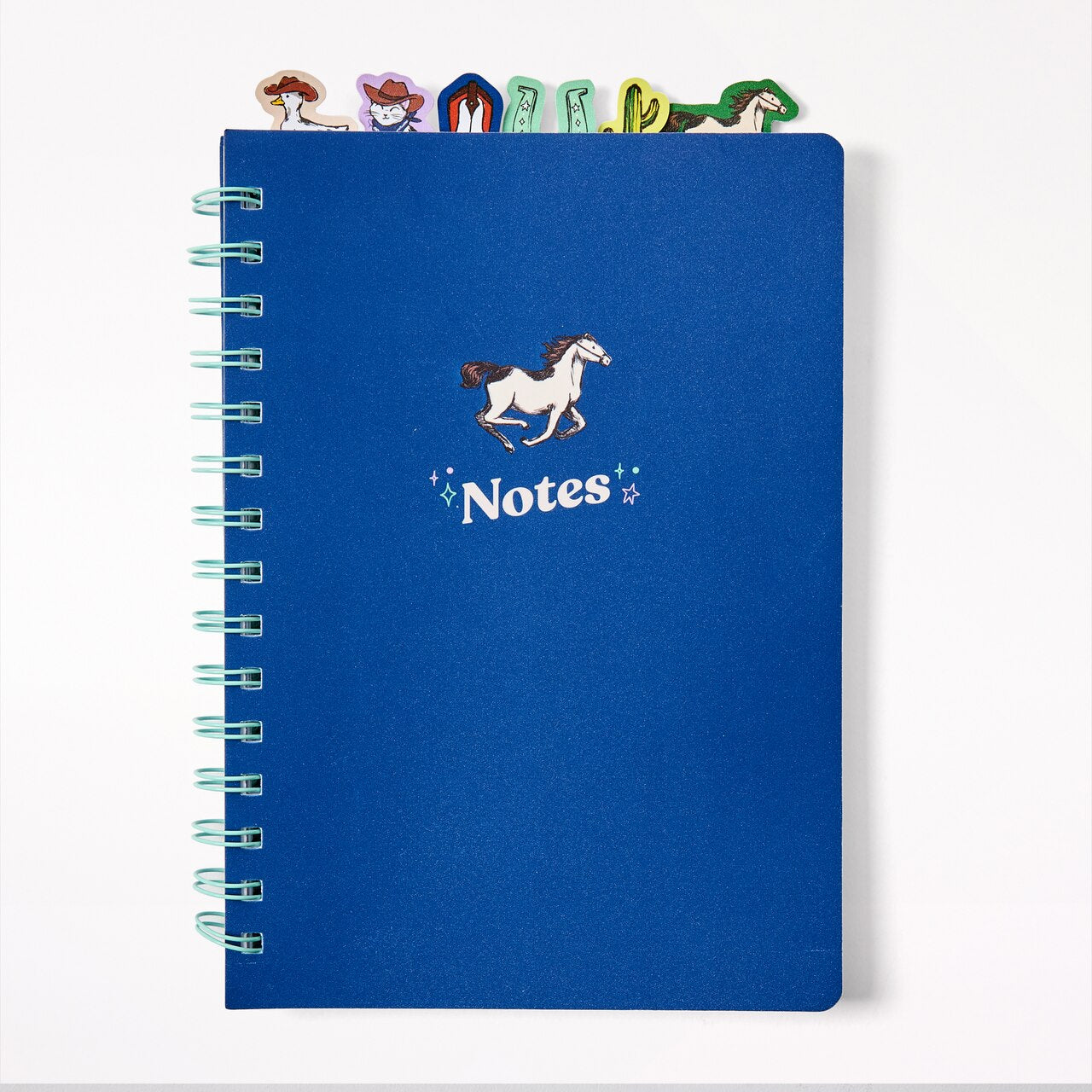 Spiral Journal with Tabs, Navy Horse - image 1