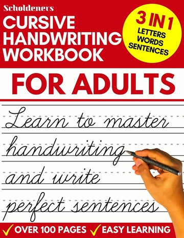 Cursive Handwriting Workbook for Adults: Learn Cursive Writing for ...