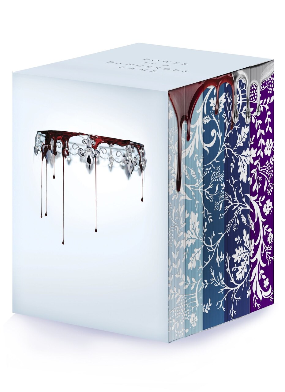 Red Queen 10th Anniversary Deluxe 5-book Box Set with stenciled