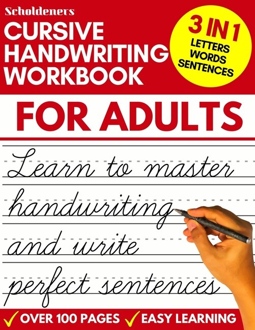 Cursive Handwriting Workbook for Adults: Learn Cursive Writing for ...