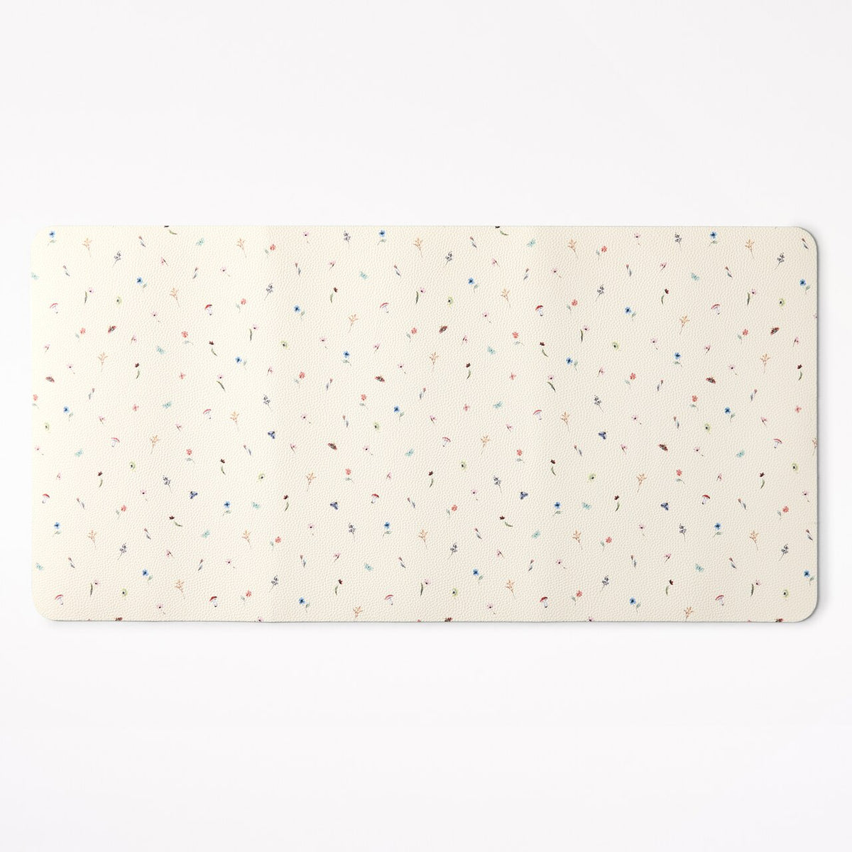 Faux Leather Reversible Deskpad, Floral Ditsy - image 1