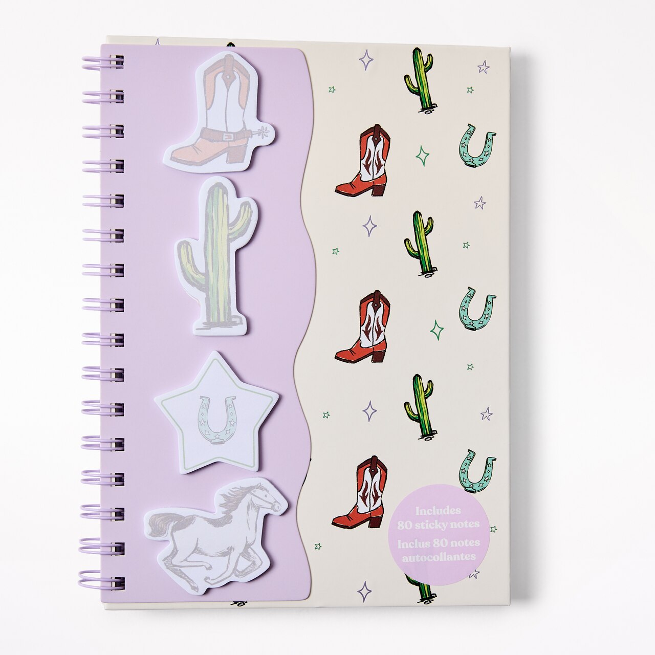 Spiral Journal with Sticky Notes, Cowboy Boots - image 1