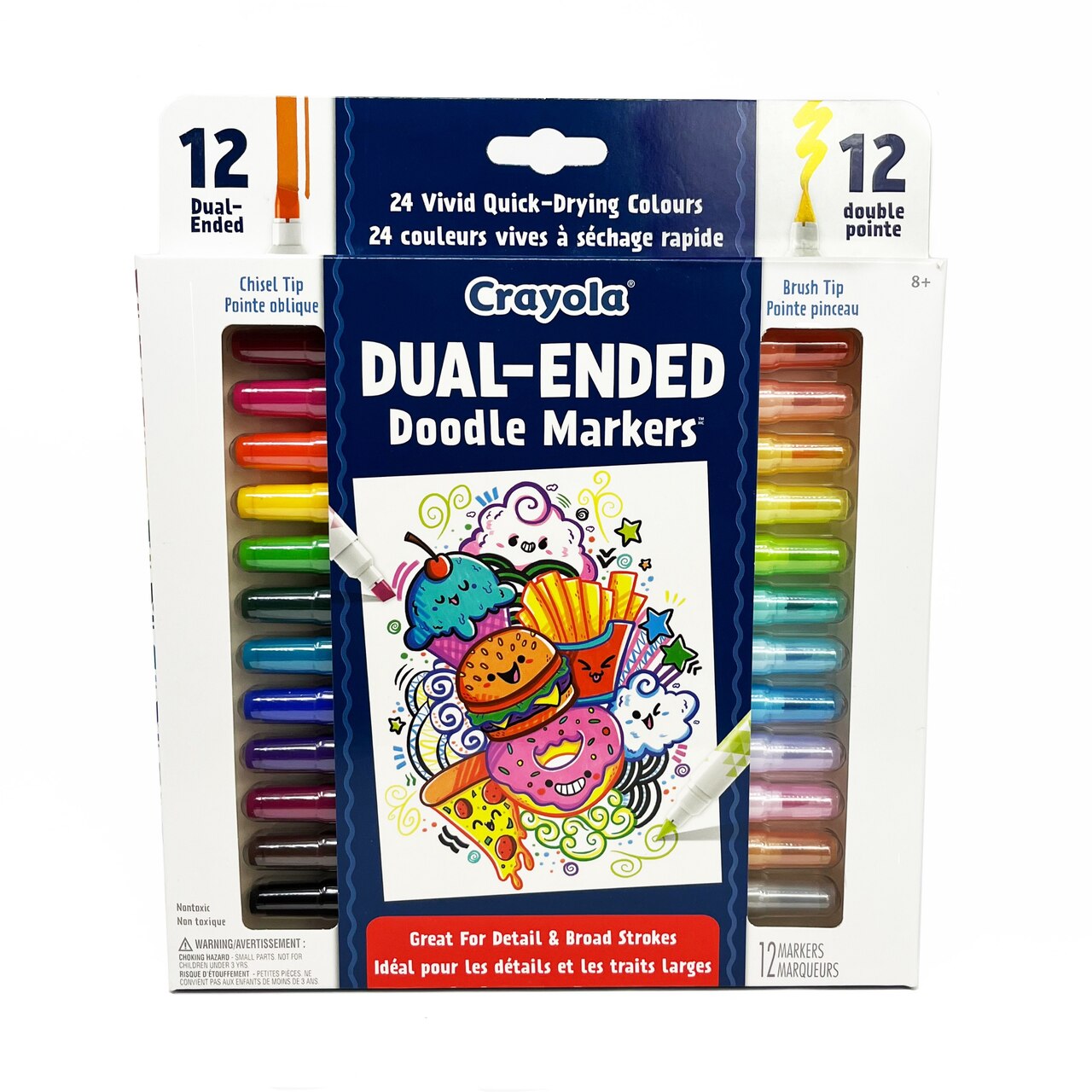 Crayola Dual-Ended Doodle Markers, 12 Count | Indigo