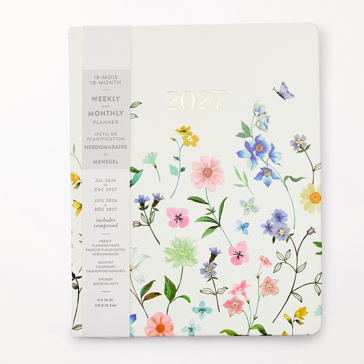 Large PU Ivory Floral Planner, 17 Month - image 1