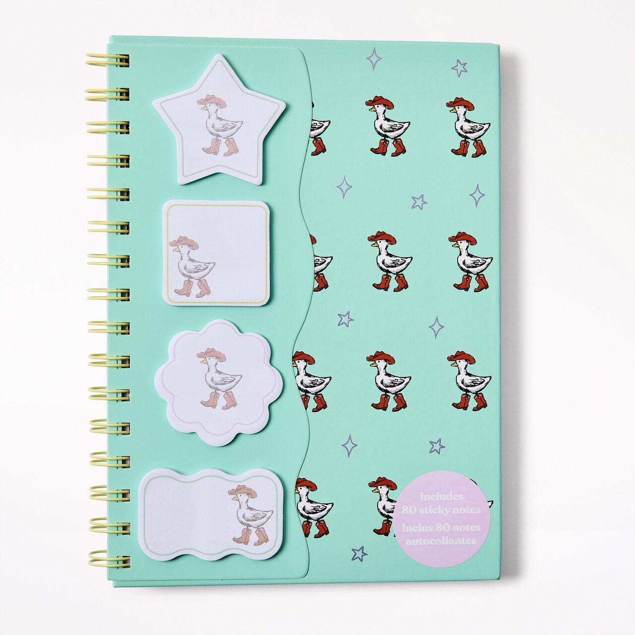 Spiral Journal with Sticky Notes, Goose - image 1