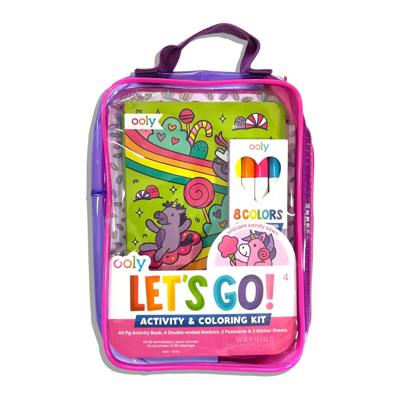 Ooly Let's go Activity & Coloring Kit Bag- Unicorn Candy Town - image 1