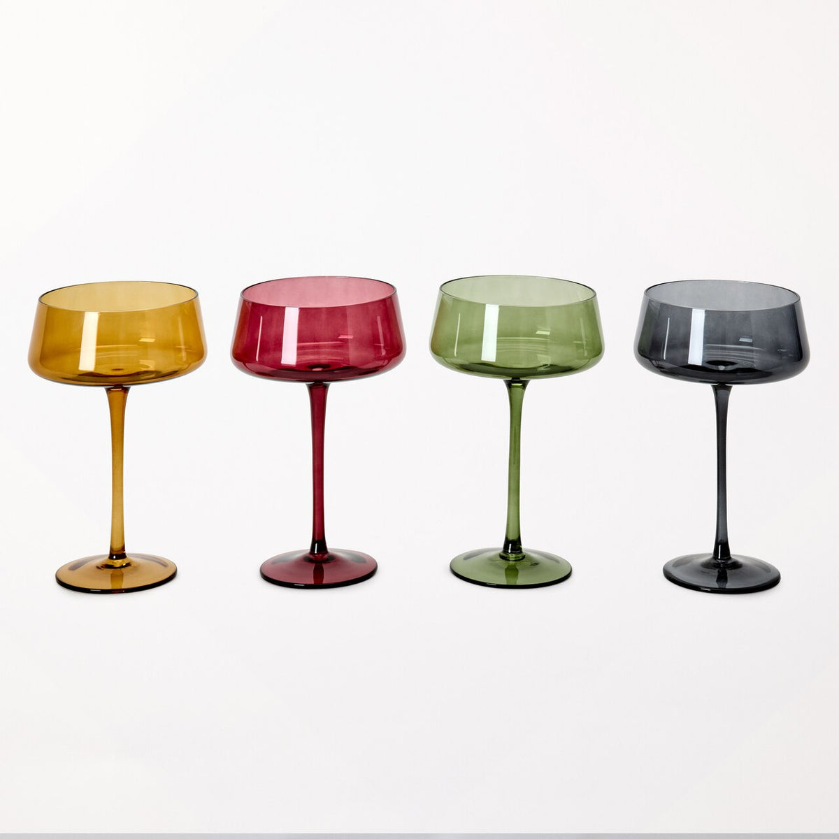 Coloured Coupe Glasses, Set of 4 - image 1