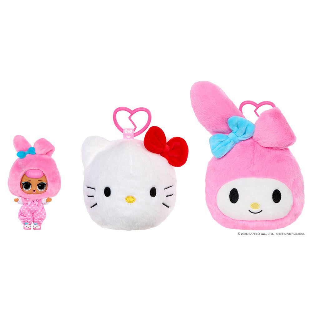 LOL Surprise Loves Hello Kitty Reversible Plush Surprise Key Chain