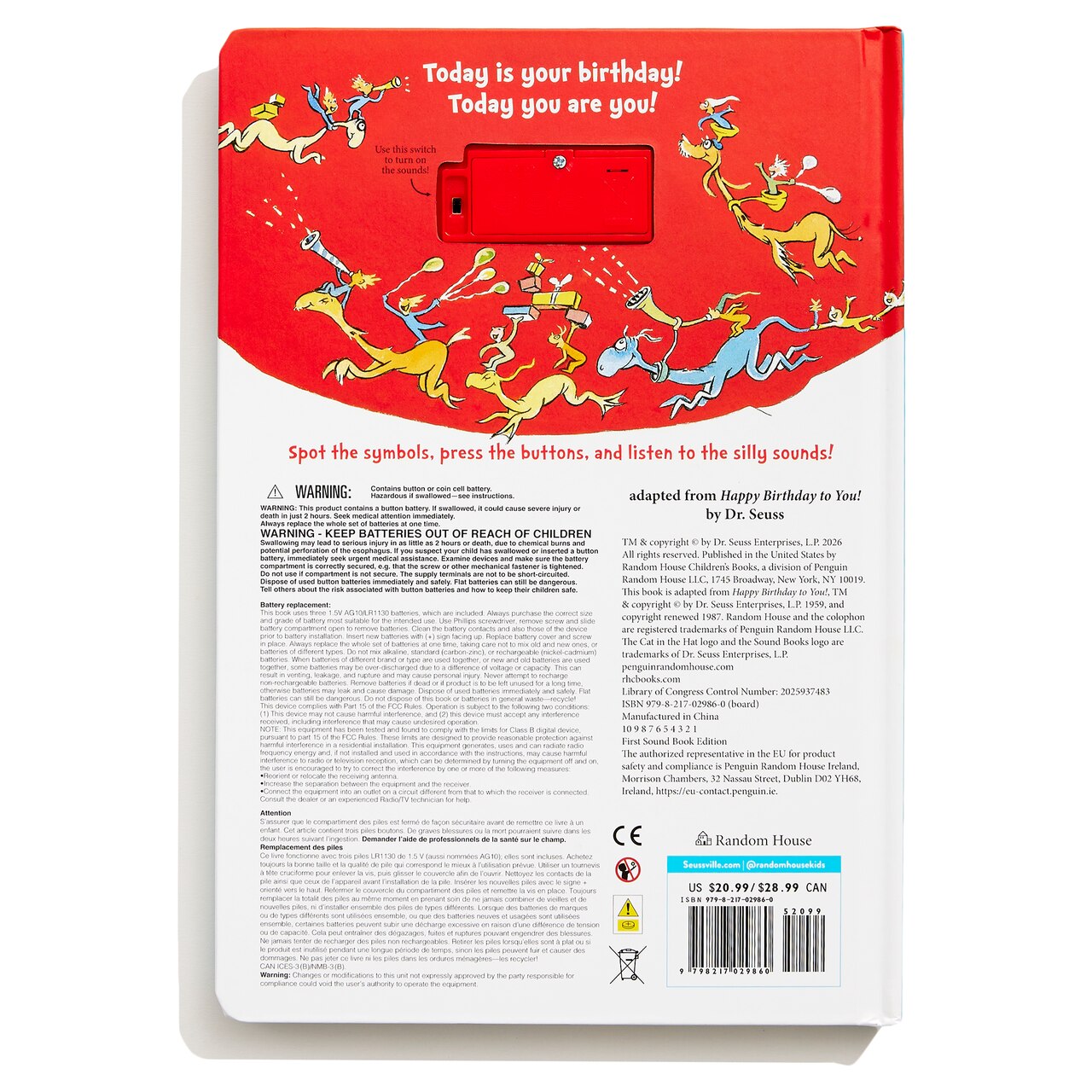 Dr25 Happy Birthday to You音声絵本 Dr. Seuss's Happy Birthday to You! with 12 Silly Sounds: An