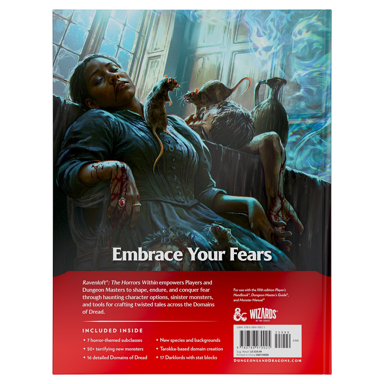 Pantalla De Dungeon Master Para Ravenloft: Horrores En Las Brumas | Accesorio Imprescindible Para D&D 5e | 4 Paneles Con Tablas De Terror
