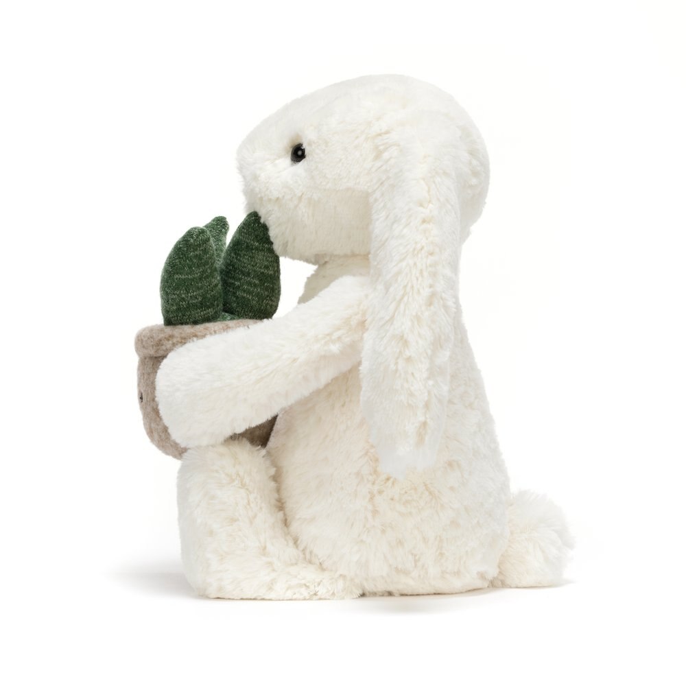 Cream Bunny with Plant | Indigo