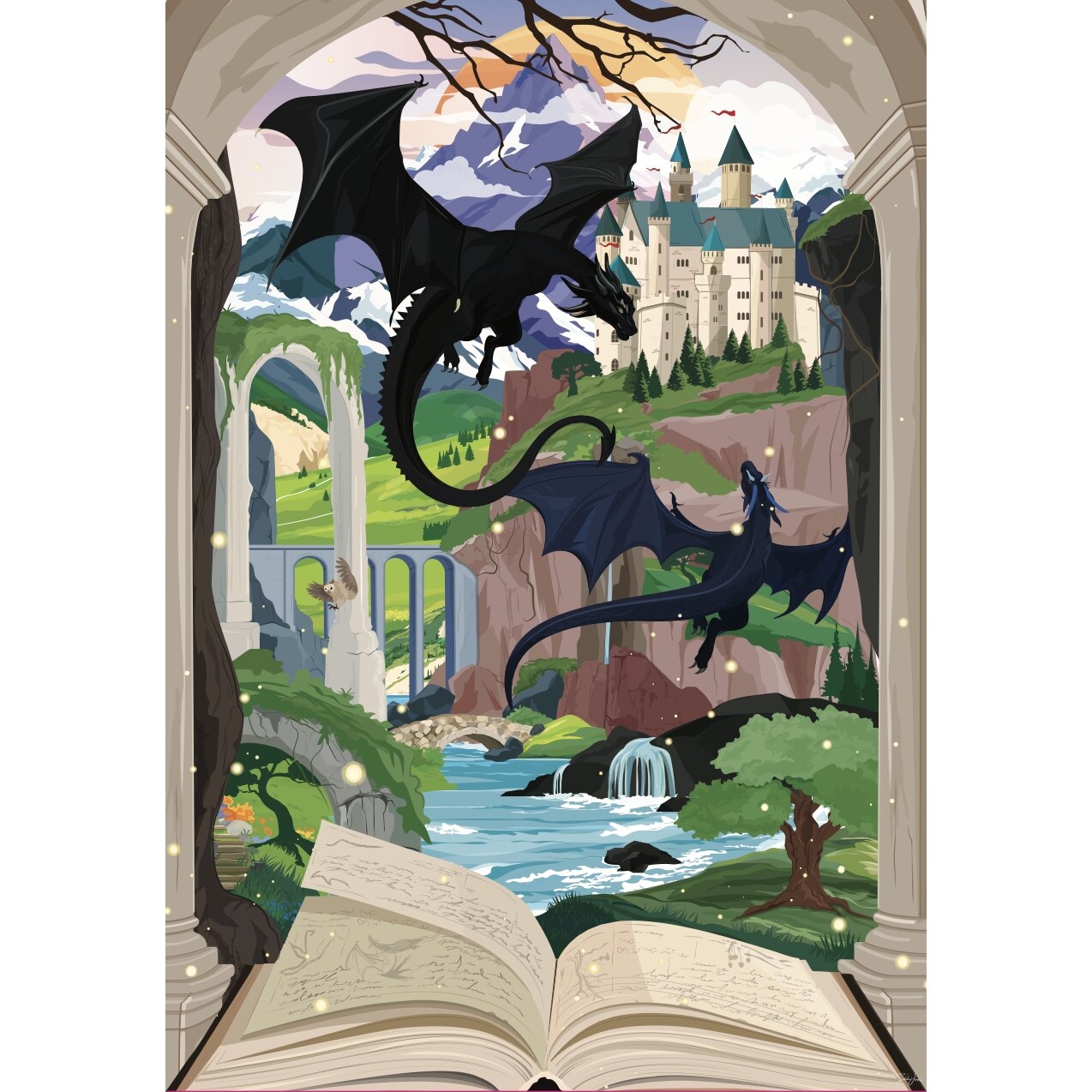 Once Upon a Dragon Puzzle, 500 Piece | Indigo