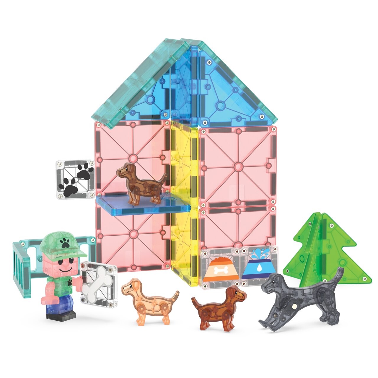 MAGNA-TILES® Puppy Park 27-Piece Magnetic Construction Set, The
