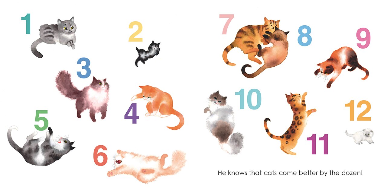 123 Cats: A Cat Counting Book by Leslea Newman, illustrated by