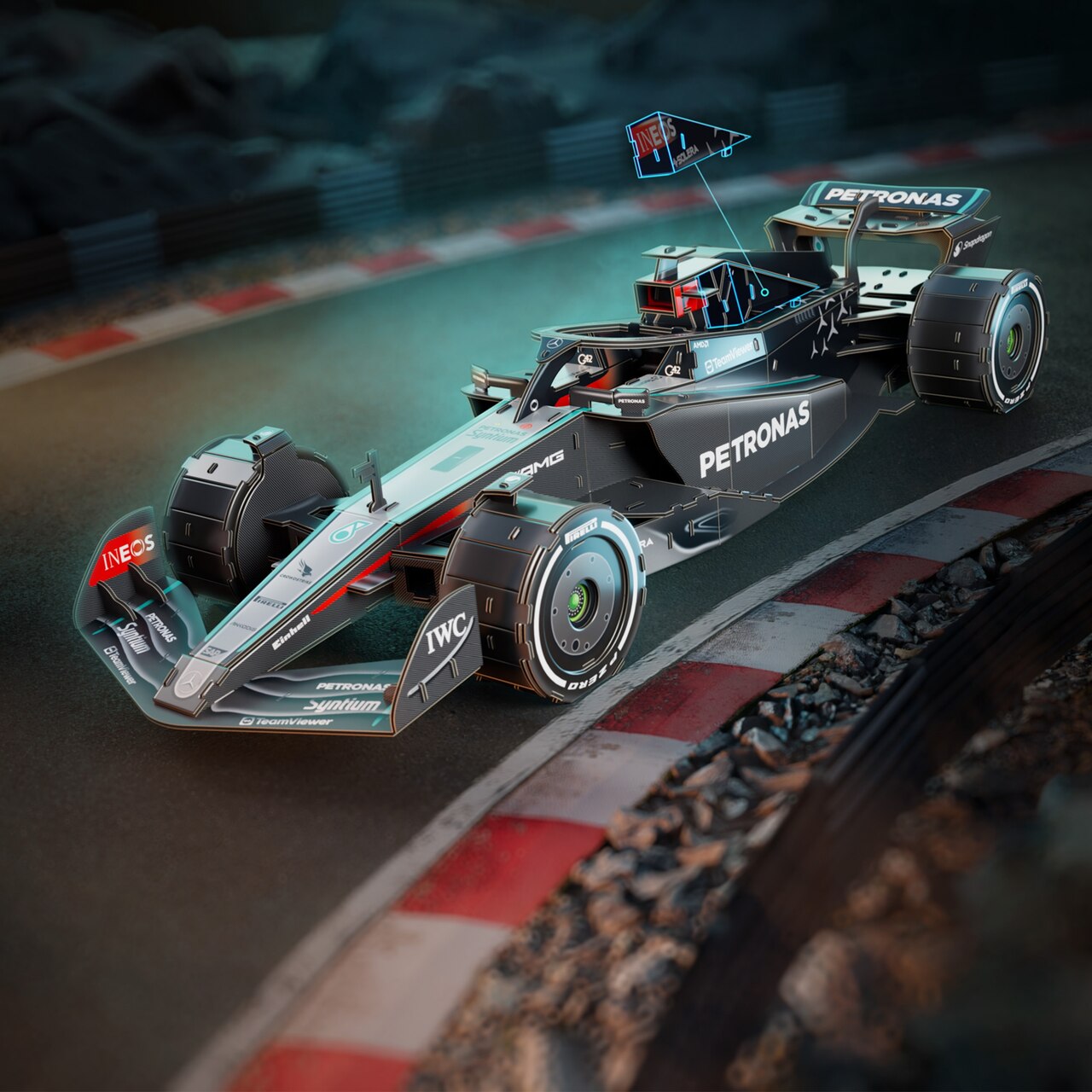 4D Build, Mercedes-AMG F1 W15 3D Puzzle Model Kit | Indigo