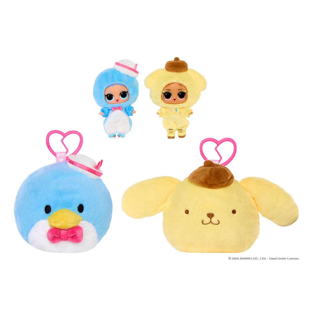 LOL Surprise Loves Hello Kitty Reversible Plush Surprise Key Chain
