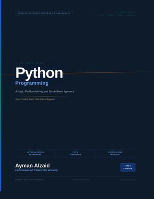 Python Programming: A Logic, Problem-Solving, and Puzzle-Based Approach ...